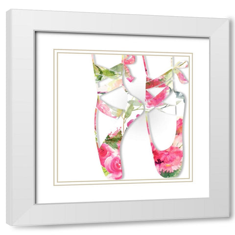 Dancing Girl I White Modern Wood Framed Art Print with Double Matting by Sasha