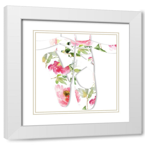 Dancing Girl II White Modern Wood Framed Art Print with Double Matting by Sasha