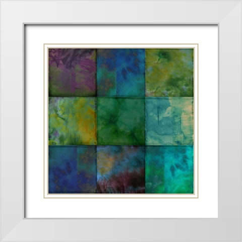 Fabric Squared I White Modern Wood Framed Art Print with Double Matting by Sasha