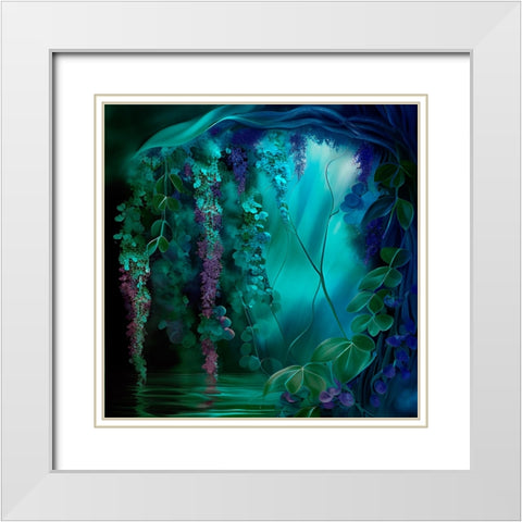 Mushroom Dream White Modern Wood Framed Art Print with Double Matting by Sasha