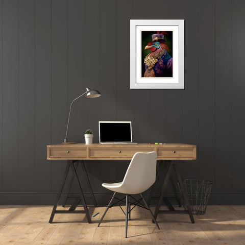 Coloratura II White Modern Wood Framed Art Print with Double Matting by Sasha
