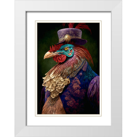 Coloratura II White Modern Wood Framed Art Print with Double Matting by Sasha