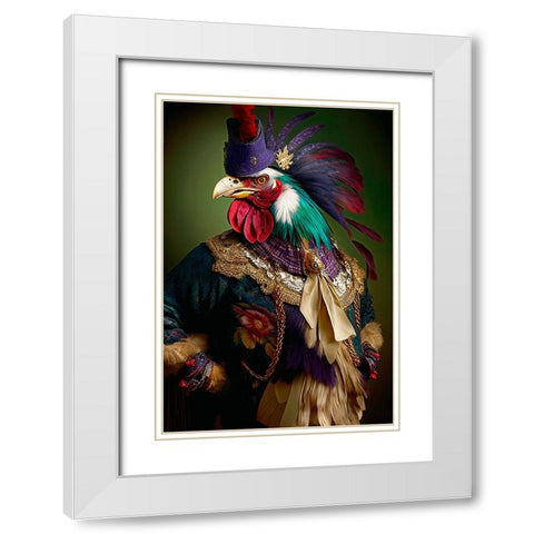 Coloratura VIII White Modern Wood Framed Art Print with Double Matting by Sasha