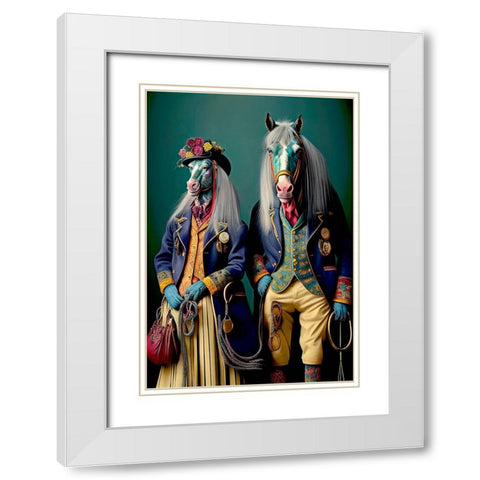 Coloratura XV White Modern Wood Framed Art Print with Double Matting by Sasha