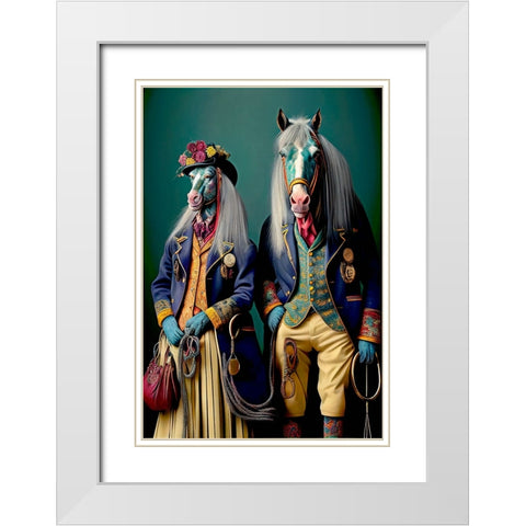 Coloratura XV White Modern Wood Framed Art Print with Double Matting by Sasha