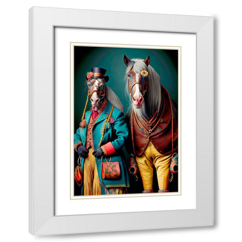 Coloratura XVI White Modern Wood Framed Art Print with Double Matting by Sasha