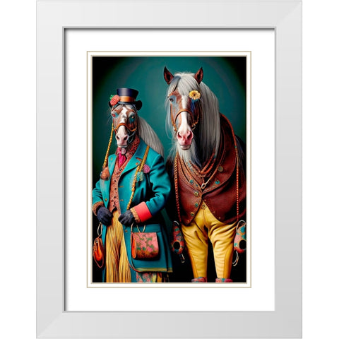 Coloratura XVI White Modern Wood Framed Art Print with Double Matting by Sasha