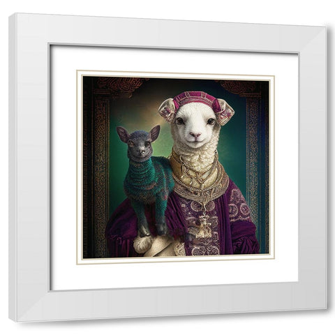 Coloratura XVII White Modern Wood Framed Art Print with Double Matting by Sasha