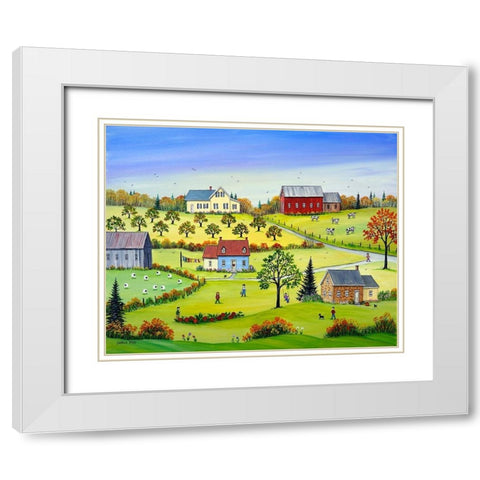 A Fine Autumn Day White Modern Wood Framed Art Print with Double Matting by Mark, Sharon