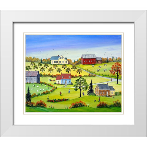 A Fine Autumn Day White Modern Wood Framed Art Print with Double Matting by Mark, Sharon