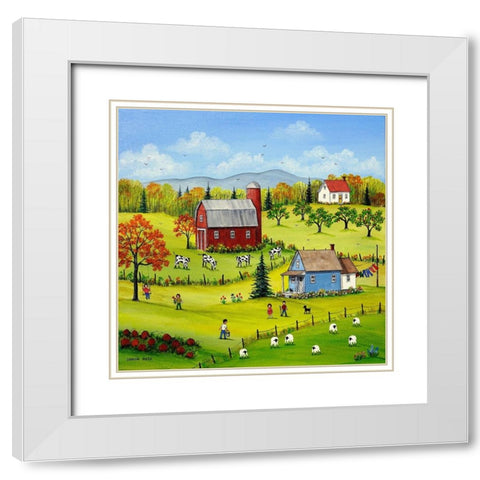 A Nice Autumn Day White Modern Wood Framed Art Print with Double Matting by Mark, Sharon