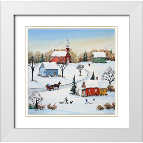 Fresh Snow White Modern Wood Framed Art Print with Double Matting by Mark, Sharon