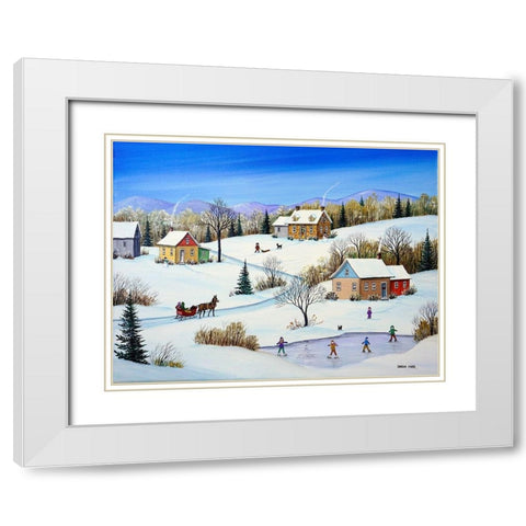 Little Homesteads White Modern Wood Framed Art Print with Double Matting by Mark, Sharon