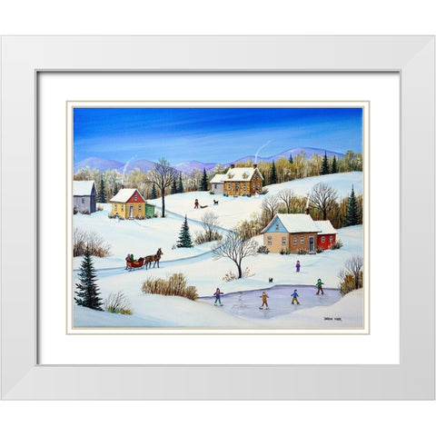 Little Homesteads White Modern Wood Framed Art Print with Double Matting by Mark, Sharon
