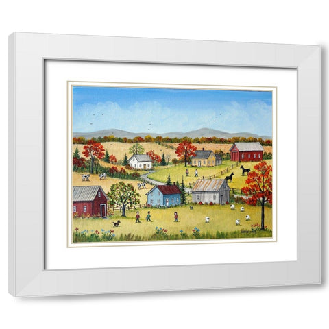 October White Modern Wood Framed Art Print with Double Matting by Mark, Sharon