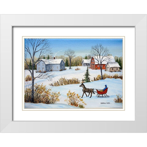 Quiet Winter Day White Modern Wood Framed Art Print with Double Matting by Mark, Sharon