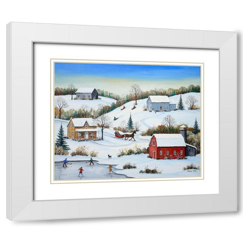 Sunny January Day White Modern Wood Framed Art Print with Double Matting by Mark, Sharon