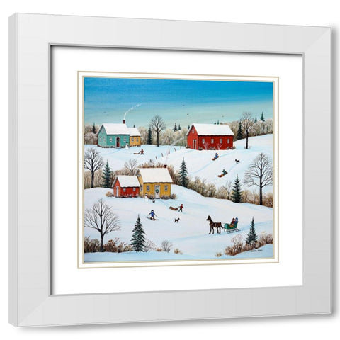 We Love Snow White Modern Wood Framed Art Print with Double Matting by Mark, Sharon