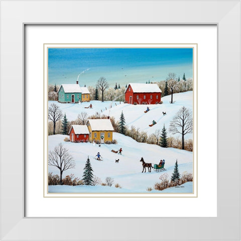 We Love Snow White Modern Wood Framed Art Print with Double Matting by Mark, Sharon