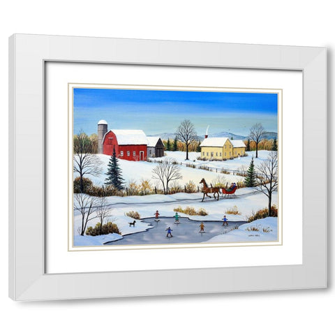Winter in Canada White Modern Wood Framed Art Print with Double Matting by Mark, Sharon