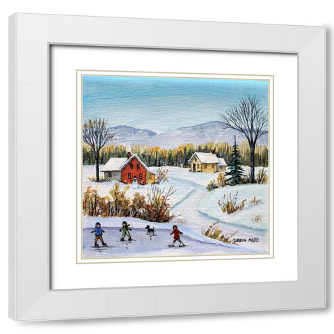 Winter Near the Mountains White Modern Wood Framed Art Print with Double Matting by Mark, Sharon
