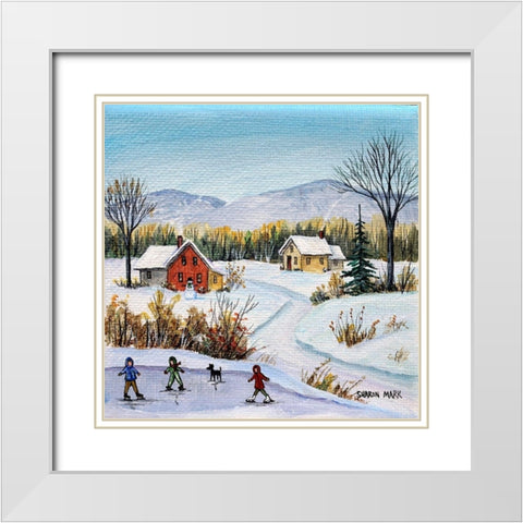 Winter Near the Mountains White Modern Wood Framed Art Print with Double Matting by Mark, Sharon