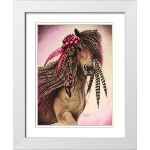 Magenta Warrior White Modern Wood Framed Art Print with Double Matting by Sheena Pike Art