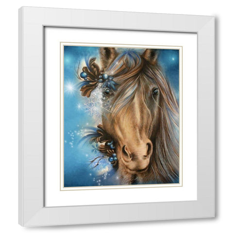 Pretty Blue White Modern Wood Framed Art Print with Double Matting by Sheena Pike Art