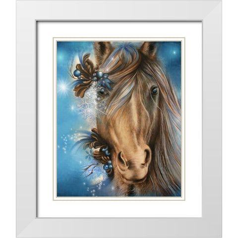 Pretty Blue White Modern Wood Framed Art Print with Double Matting by Sheena Pike Art