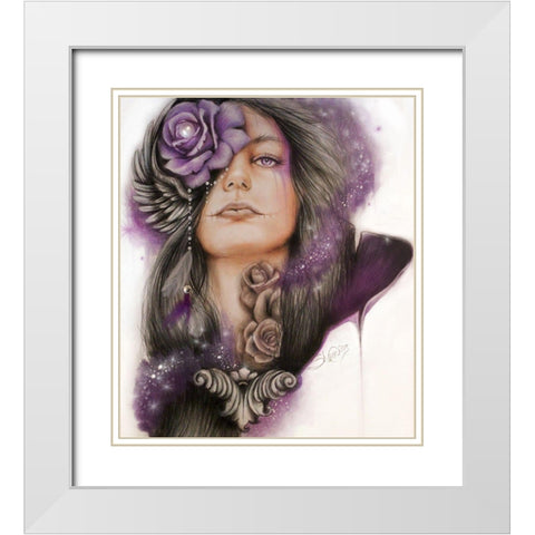 Sweet Sorrow - Malevolent Collection White Modern Wood Framed Art Print with Double Matting by Sheena Pike Art