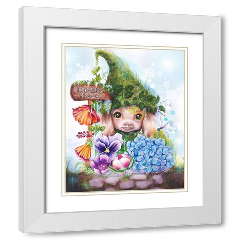Flowers 4 Sale - Garden Whimzies White Modern Wood Framed Art Print with Double Matting by Sheena Pike Art