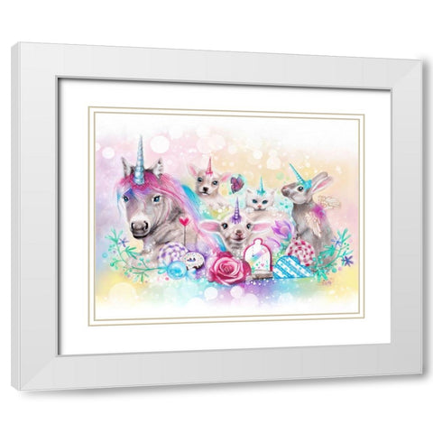 We All Just Want to be Unicorns White Modern Wood Framed Art Print with Double Matting by Sheena Pike Art