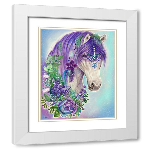 Gypsy Violet Horse White Modern Wood Framed Art Print with Double Matting by Sheena Pike Art