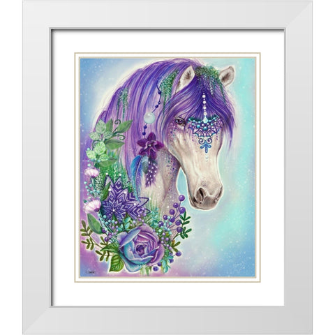 Gypsy Violet Horse White Modern Wood Framed Art Print with Double Matting by Sheena Pike Art