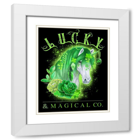 Lucky and Magical Co Unicorn White Modern Wood Framed Art Print with Double Matting by Sheena Pike Art