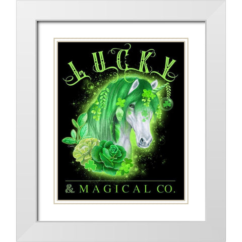 Lucky and Magical Co Unicorn White Modern Wood Framed Art Print with Double Matting by Sheena Pike Art