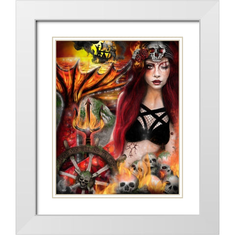 Blaze the Banished White Modern Wood Framed Art Print with Double Matting by Sheena Pike Art