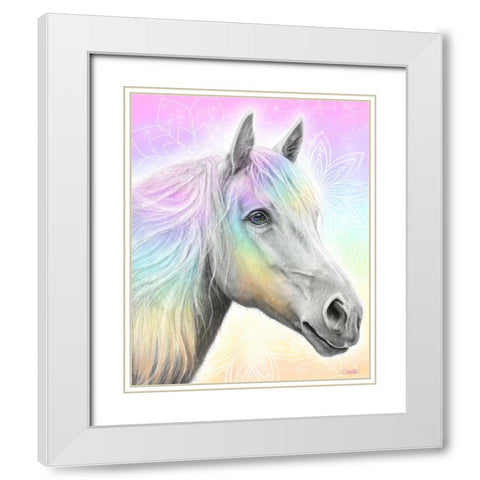 Pastel Dream Horse White Modern Wood Framed Art Print with Double Matting by Sheena Pike Art
