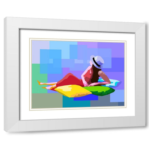 Female White Modern Wood Framed Art Print with Double Matting by Pansanit, Surapol