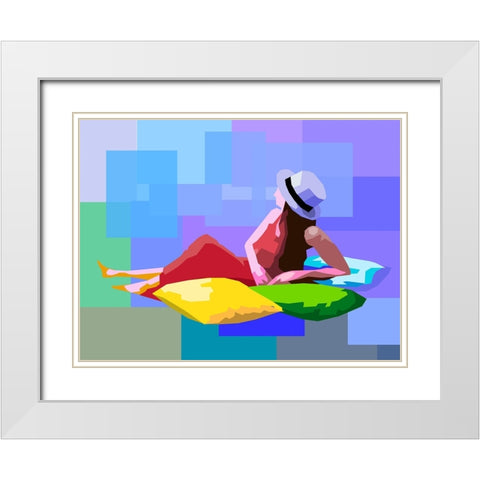 Female White Modern Wood Framed Art Print with Double Matting by Pansanit, Surapol