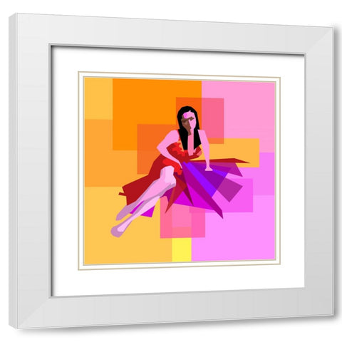 Female001 White Modern Wood Framed Art Print with Double Matting by Pansanit, Surapol