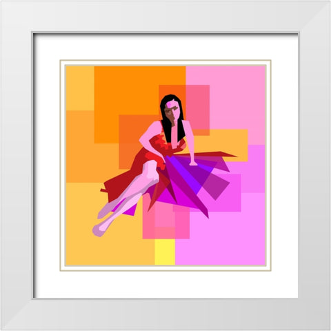 Female001 White Modern Wood Framed Art Print with Double Matting by Pansanit, Surapol