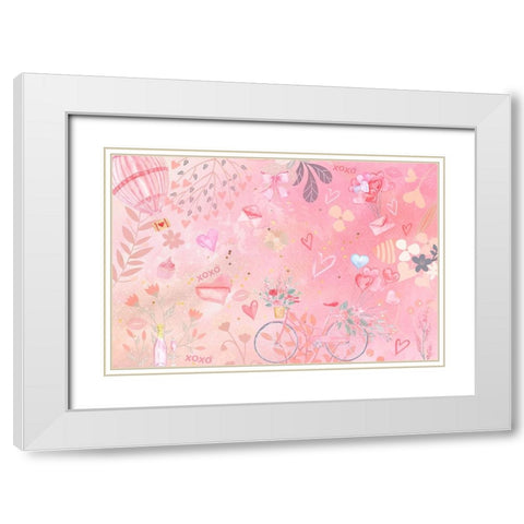 Ride with my Sweetheart White Modern Wood Framed Art Print with Double Matting by The Font Diva