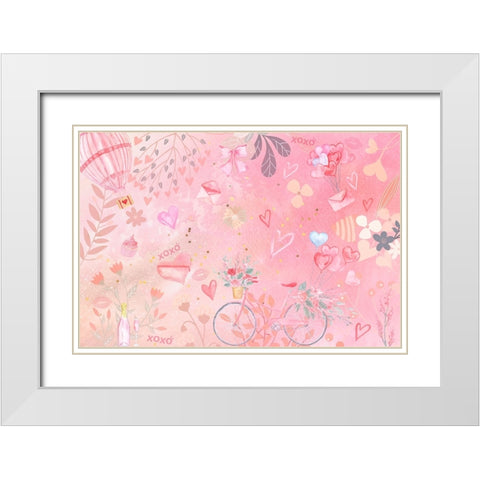 Ride with my Sweetheart White Modern Wood Framed Art Print with Double Matting by The Font Diva