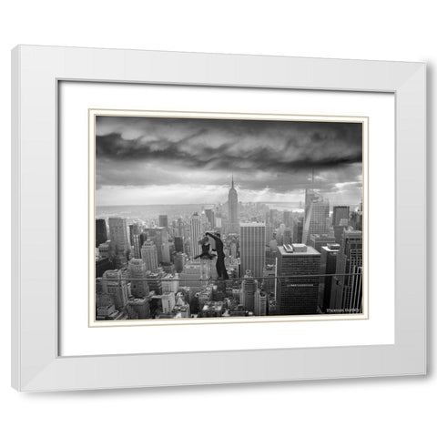 Fearless Passion White Modern Wood Framed Art Print with Double Matting by Barbey, Thomas