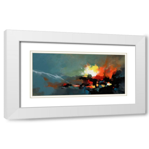 Explorations I White Modern Wood Framed Art Print with Double Matting by Leung, Thomas