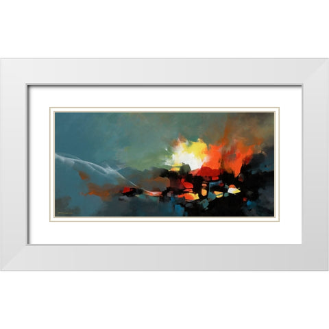 Explorations I White Modern Wood Framed Art Print with Double Matting by Leung, Thomas
