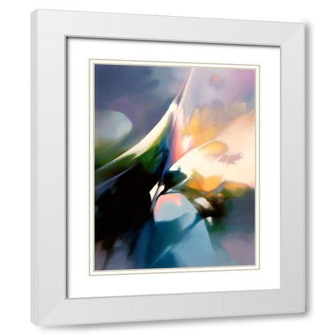 Effervescence White Modern Wood Framed Art Print with Double Matting by Leung, Thomas