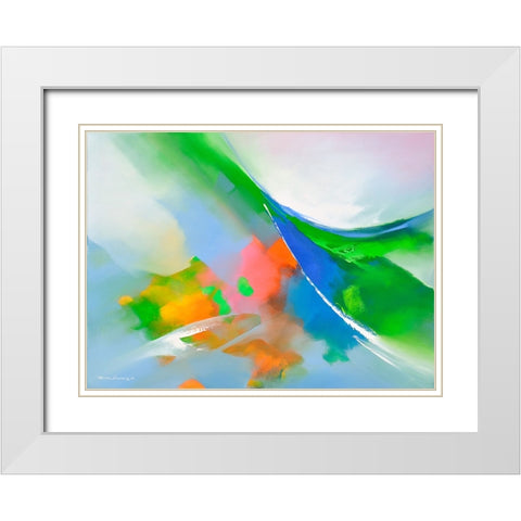 The Essence of Light White Modern Wood Framed Art Print with Double Matting by Leung, Thomas
