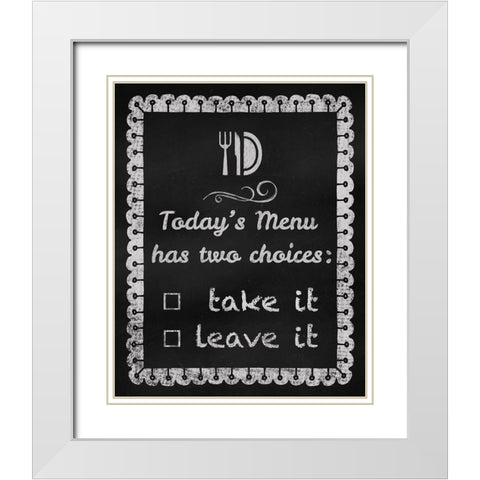Today’s Menu White Modern Wood Framed Art Print with Double Matting by Lavoie, Tina